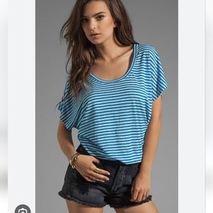 Joie Maddie striped tee in black and white Size Large